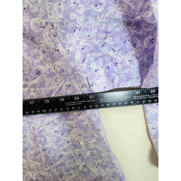 Casual Night Nightgown Women's Large Purple Floral 100% Cotton Lace Trim NWT - Picture 4 of 8